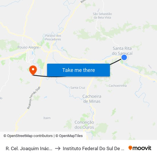 R. Cel. Joaquim Inácio, 10 | Praça Da Katrin to Instituto Federal Do Sul De Minas - Campus Pouso Alegre map
