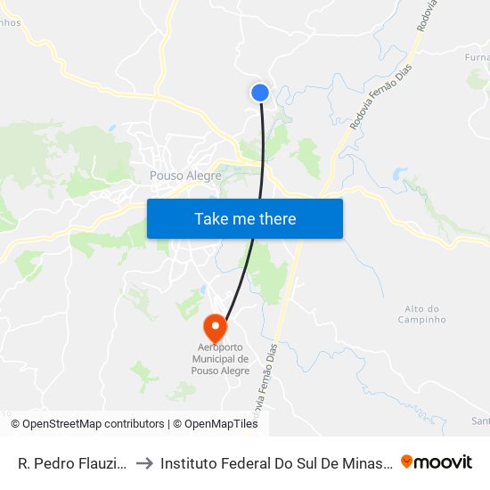 R. Pedro Flauzino Filho, 373 to Instituto Federal Do Sul De Minas - Campus Pouso Alegre map