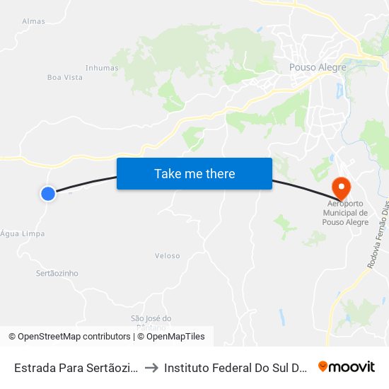 Estrada Para Sertãozinho, Sul | Entr. Para Imbuiá to Instituto Federal Do Sul De Minas - Campus Pouso Alegre map