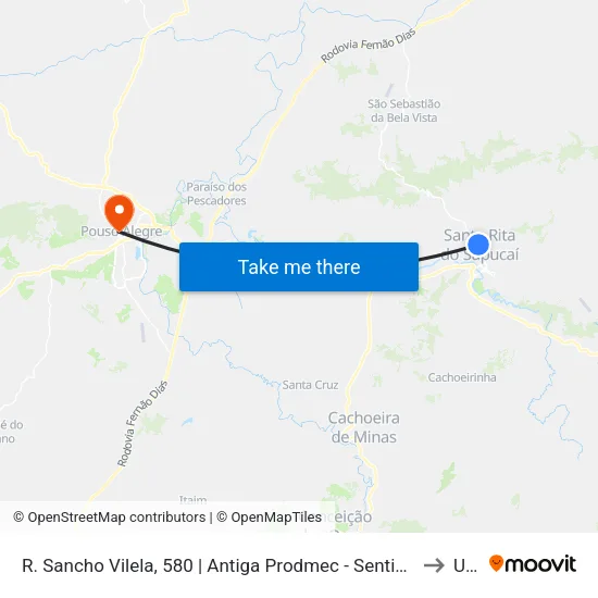 R. Sancho Vilela, 580 | Antiga Prodmec - Sentido Recanto to Una map