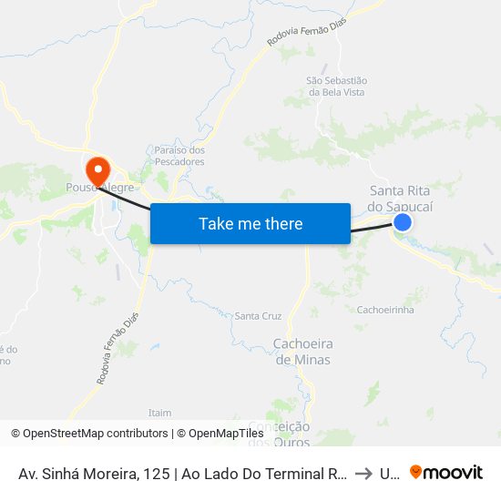 Av. Sinhá Moreira, 125 | Ao Lado Do Terminal Rodoviário to Una map