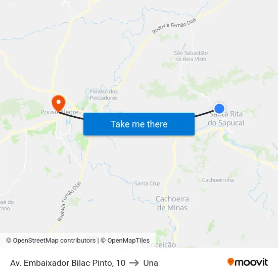 Av. Embaixador Bilac Pinto, 10 to Una map