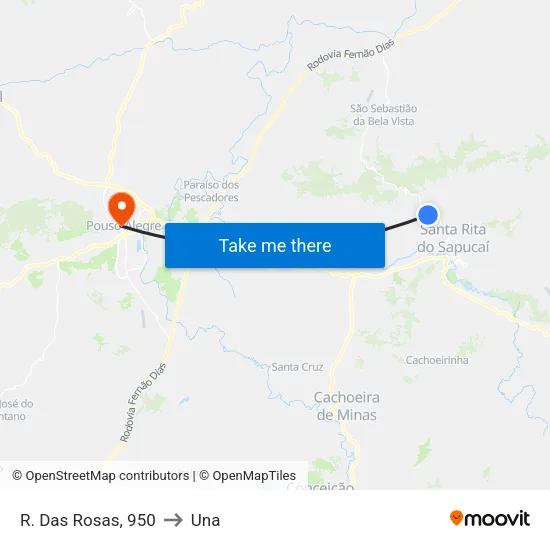 R. Das Rosas, 950 to Una map