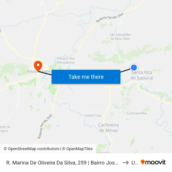 R. Marina De Oliveira Da Silva, 259 | Bairro José Gonçalves Mendes to Una map