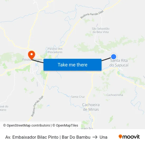 Av. Embaixador Bilac Pinto | Bar Do Bambu to Una map