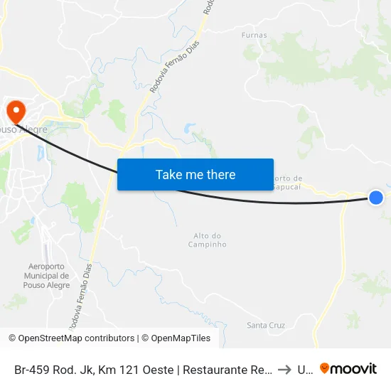 Br-459 Rod. Jk, Km 121 Oeste | Restaurante Recanto Do Vale to Una map