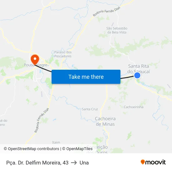 Pça. Dr. Delfim Moreira, 43 to Una map