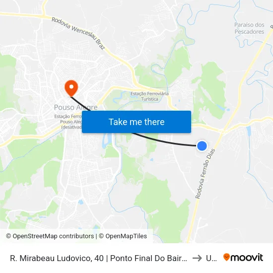 R. Mirabeau Ludovico, 40 | Ponto Final Do Bairro J.K. to Una map