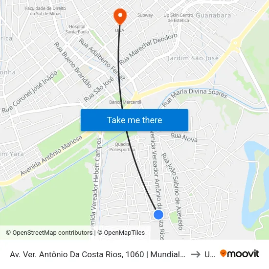Av. Ver. Antônio Da Costa Rios, 1060 | Mundial Ferramentas to Una map