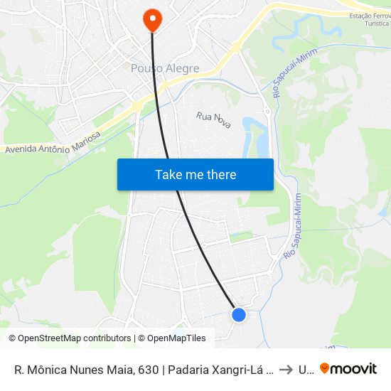 R. Mônica Nunes Maia, 630 | Padaria Xangri-Lá – Sentido Centro to Una map