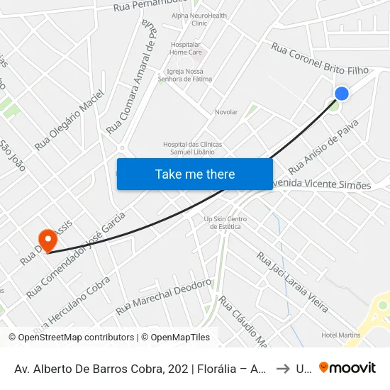 Av. Alberto De Barros Cobra, 202 | Florália – Ao Lado Cnec to Una map