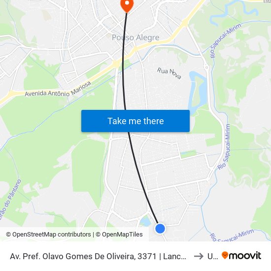 Av. Pref. Olavo Gomes De Oliveira, 3371 | Lanchonete Nosso Ponto to Una map