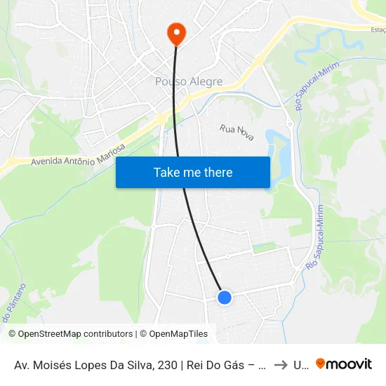 Av. Moisés Lopes Da Silva, 230 | Rei Do Gás – Sentido Bairro to Una map