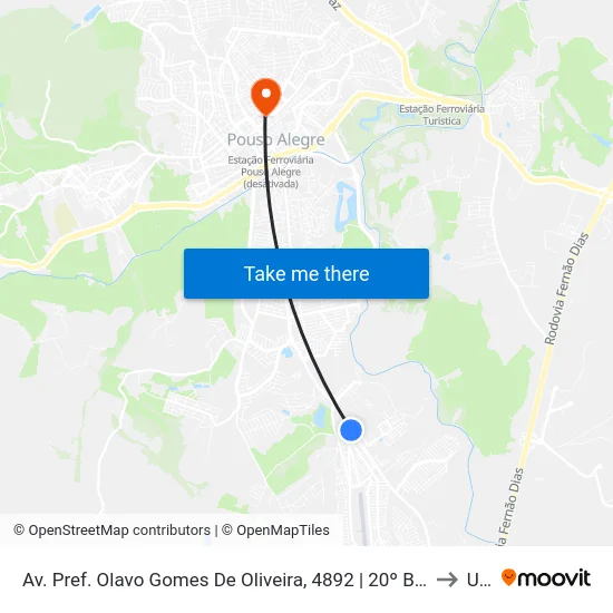 Av. Pref. Olavo Gomes De Oliveira, 4892 | 20º Batalhão Pmmg to Una map