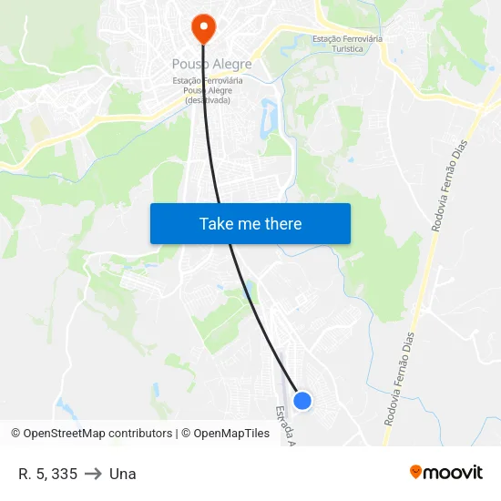 R. 5, 335 to Una map