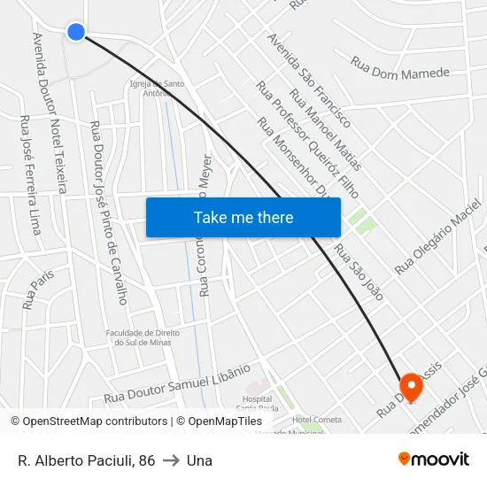 R. Alberto Paciuli, 86 to Una map