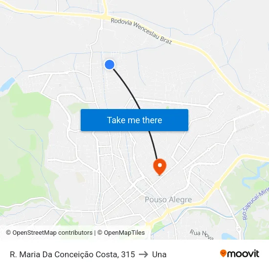 R. Maria Da Conceição Costa, 315 to Una map