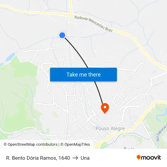 R. Bento Dória Ramos, 1640 to Una map