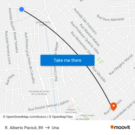 R. Alberto Paciuli, 89 to Una map