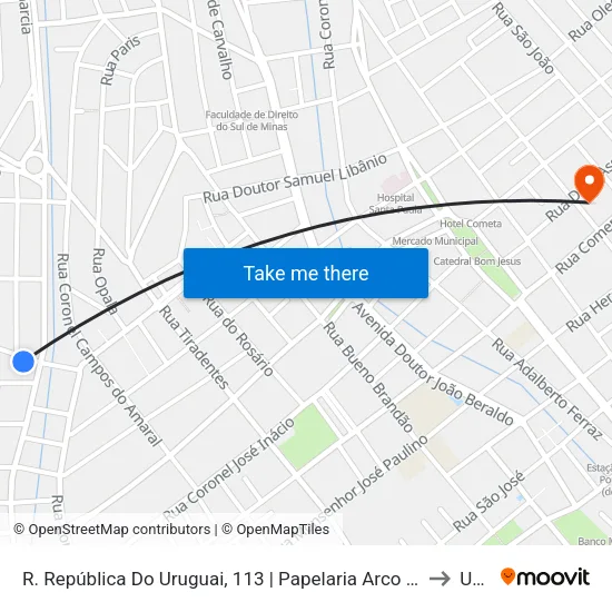 R. República Do Uruguai, 113 | Papelaria Arco Íris to Una map