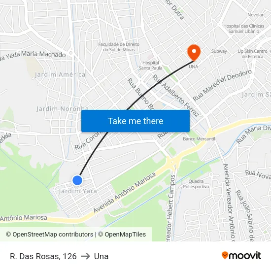 R. Das Rosas, 126 to Una map