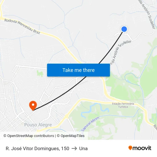 R. José Vitor Domingues, 150 to Una map