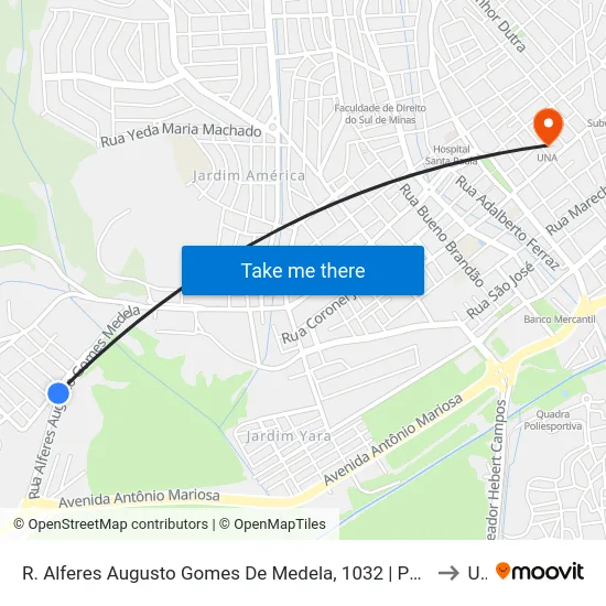 R. Alferes Augusto Gomes De Medela, 1032 | Paralelo À Entrada Do Bairro São João to Una map