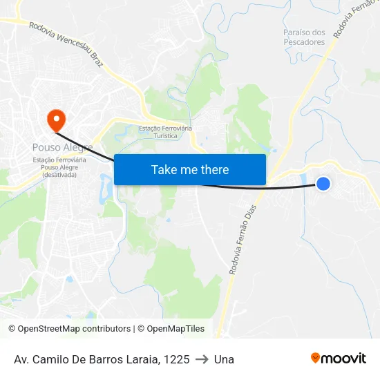 Av. Camilo De Barros Laraia, 1225 to Una map
