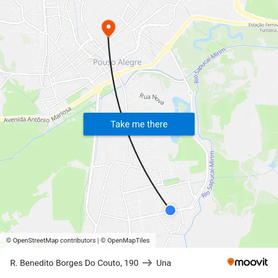 R. Benedito Borges Do Couto, 190 to Una map