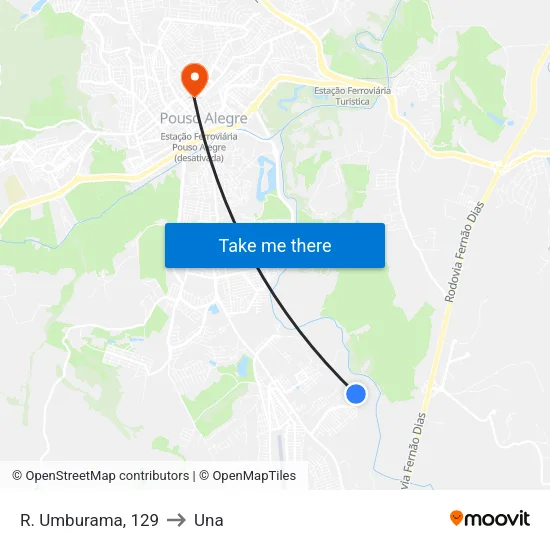 R. Umburama, 129 to Una map