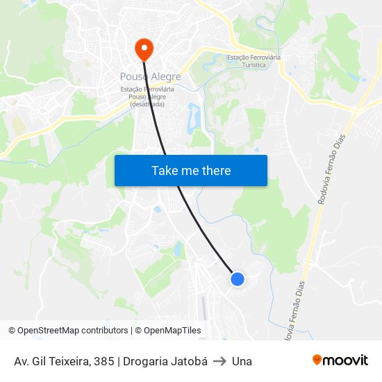 Av. Gil Teixeira, 385 | Drogaria Jatobá to Una map