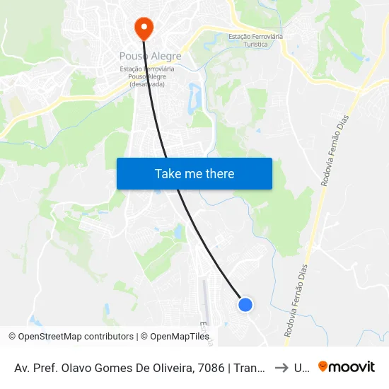 Av. Pref. Olavo Gomes De Oliveira, 7086 | Transoliveira to Una map
