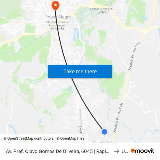 Av. Pref. Olavo Gomes De Oliveira, 6045 | Rapidão Cometa to Una map