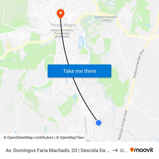 Av. Domingos Faria Machado, 20 | Descida Da Ambev to Una map