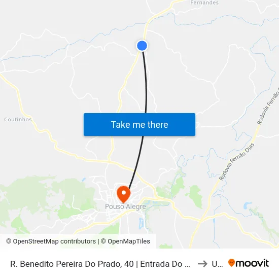 R. Benedito Pereira Do Prado, 40 | Entrada Do Bairro Cervo to Una map