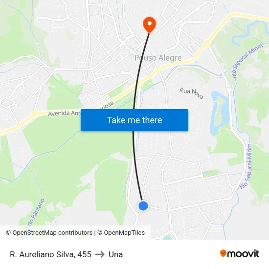 R. Aureliano Silva, 455 to Una map