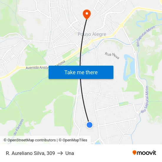 R. Aureliano Silva, 309 to Una map