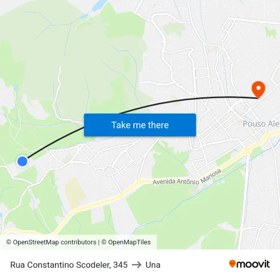 Rua Constantino Scodeler, 345 to Una map