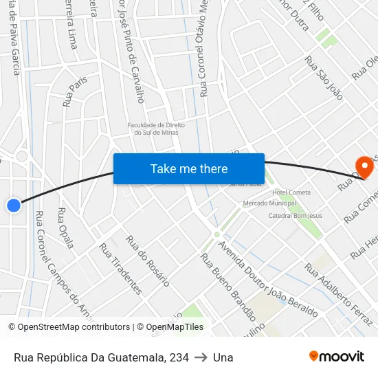 Rua República Da Guatemala, 234 to Una map