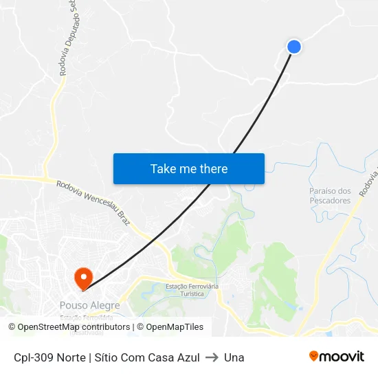 Cpl-309 Norte | Sítio Com Casa Azul to Una map