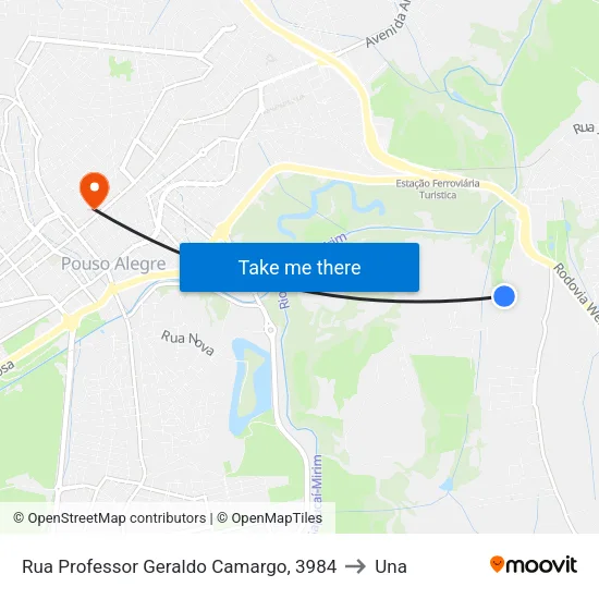 Rua Professor Geraldo Camargo, 3984 to Una map