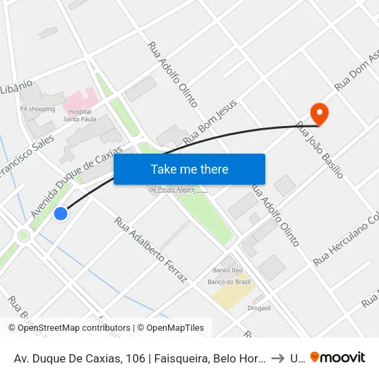 Av. Duque De Caxias, 106 | Faisqueira, Belo Horizonte, Fátima, Distrito to Una map