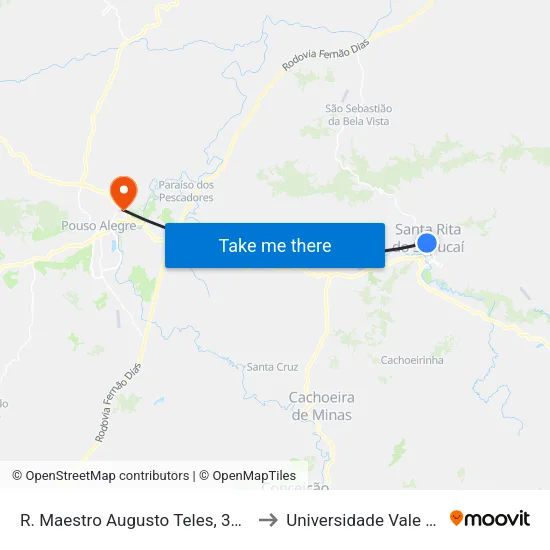 R. Maestro Augusto Teles, 341 | Bar Do Élzio to Universidade Vale Do Sapucai map