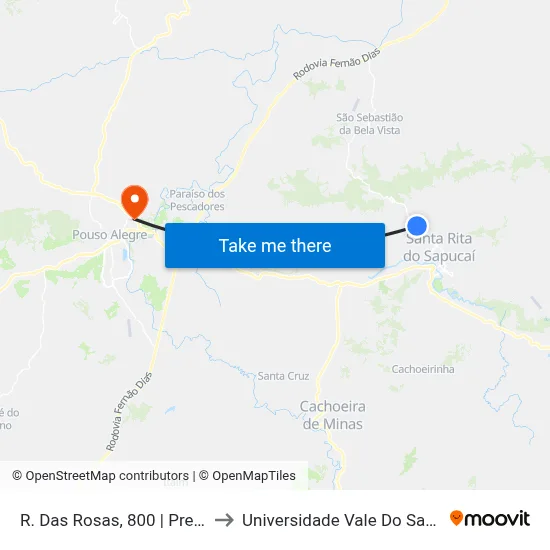 R. Das Rosas, 800 | Presídio to Universidade Vale Do Sapucai map