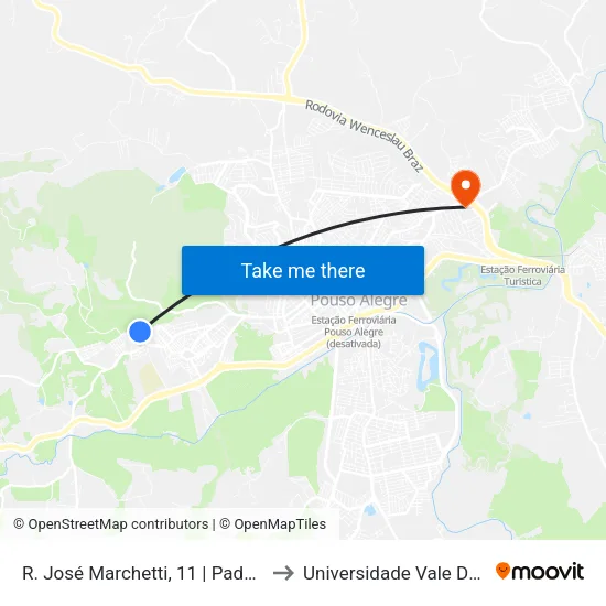 R. José Marchetti, 11 | Padaria Almeida to Universidade Vale Do Sapucai map
