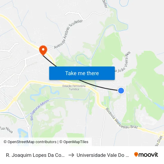 R. Joaquim Lopes Da Costa, 216 to Universidade Vale Do Sapucai map