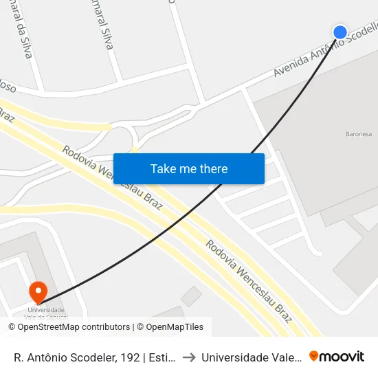 R. Antônio Scodeler, 192 | Estilo Automóveis Vw to Universidade Vale Do Sapucai map