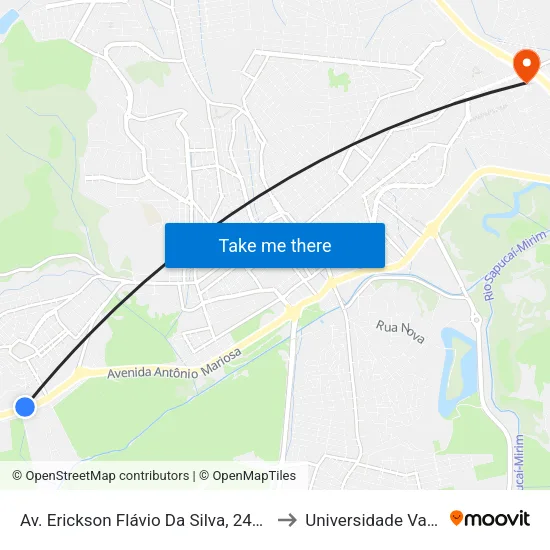 Av. Erickson Flávio Da Silva, 2470 | Pouso Car Veículos to Universidade Vale Do Sapucai map