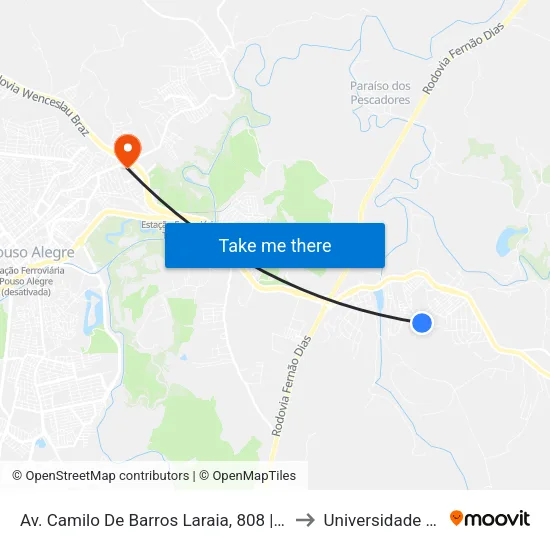 Av. Camilo De Barros Laraia, 808 | Esquina Com R. Joina Guimarães to Universidade Vale Do Sapucai map