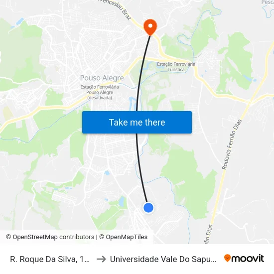 R. Roque Da Silva, 135 to Universidade Vale Do Sapucai map